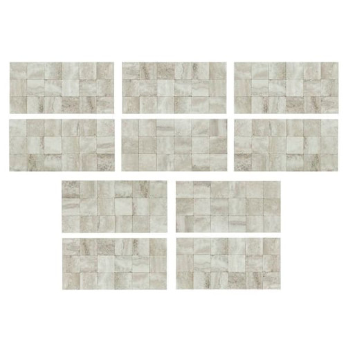 Aspect Metal Collage Backsplash Tile, Peel & Stick, Bone Porcelain, Package Of 5