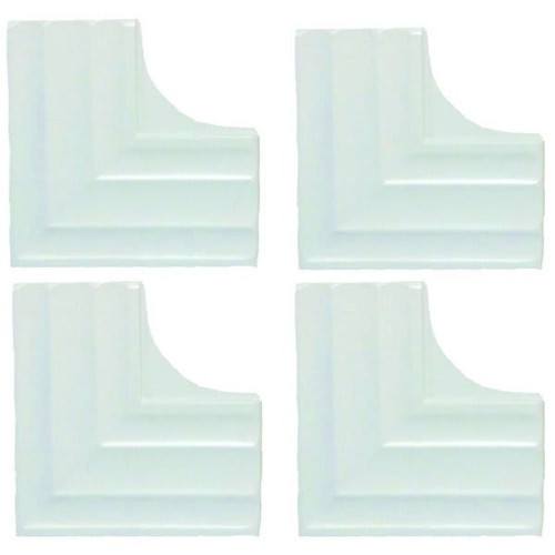 Mirredge Dove White Contemporary Corner Plates, Package Of 40