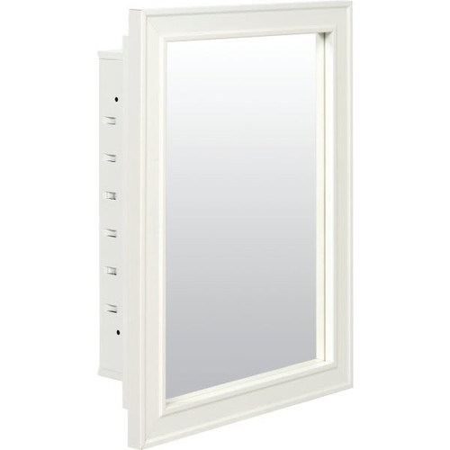 American Pride 16w X 22"H White Wood Frame Recessed Mount Medicine Cabinet