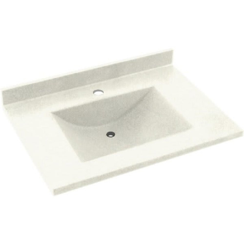 Swan Bisque Contour Solid Surface Single Bowl Vanity Top 22" X 31"