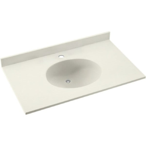 Swan Bisque Ellipse Solid Surface Single Bowl Vanity Top 22" X 37"