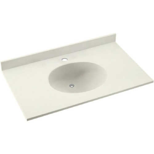 Swan Bisque Ellipse Solid Surface Single Bowl Vanity Top 22" X 49"