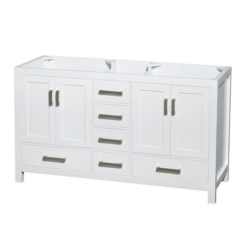 Wyndham Collection Sheffield 60 In. Double Bathroom Vanity (White)