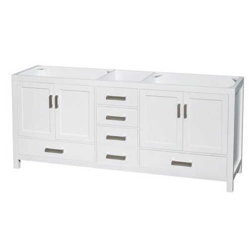 Wyndham Sheffield White Double Bath Vanity,without Countertop, Sink And Mirror