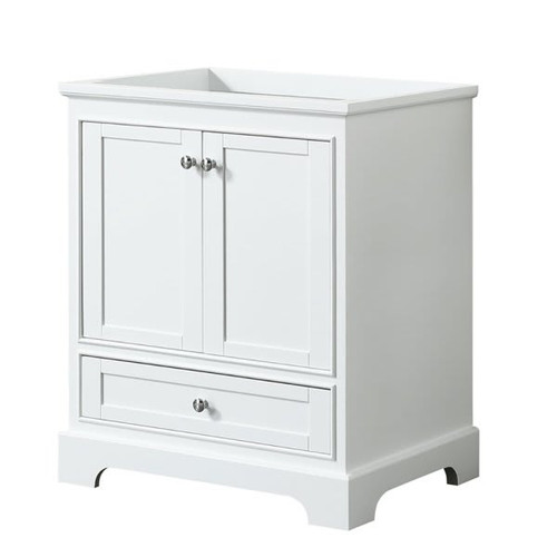 Wyndham Deborah White Single Bath Vanity Without Countertop, Sink And Mirror