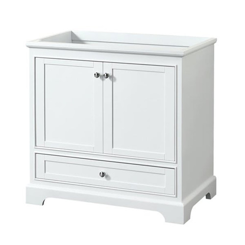 Wyndham Deborah White Single Bath Vanity,without Countertop, Sink And Mirror