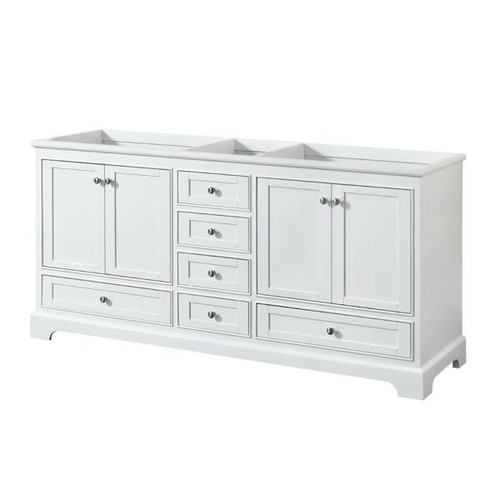 Wyndham Deborah White Double Bath Vanity Without Countertop, Sink And Mirror