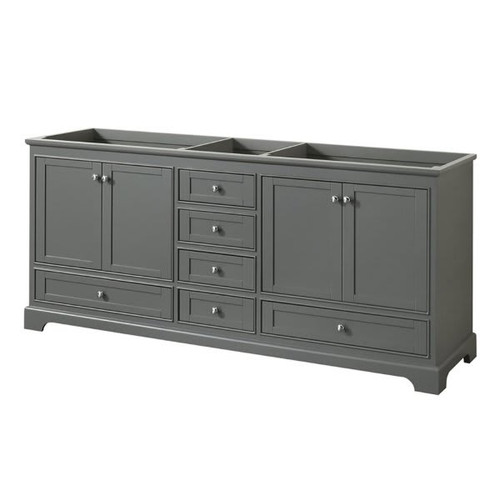 Wyndham Deborah Dark Gray Double Bath Vanity  Without Countertop,sink, Mirror