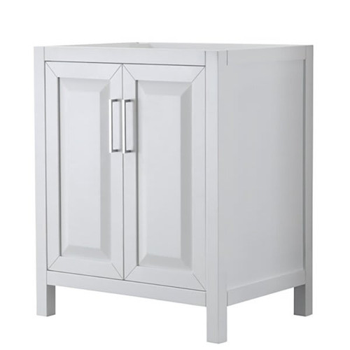 Wyndham Daria White Single Bath Vanity 30" Without Sink, Countertop And Mirror