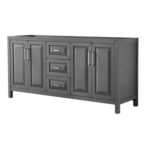 Wyndham Daria Dark Gray Double Bath Vanity 72" Without Countertop,sink & Mirror