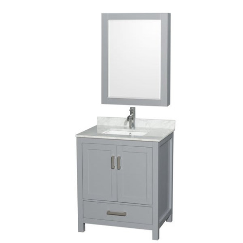 Wyndham Sheffield Gray Single Bathroom Vanity 30" With Square Sink