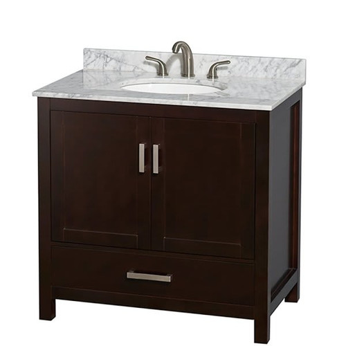 Wyndham Sheffield Espresso Single Bathroom Vanity 36"Without Mirror & Oval Sink