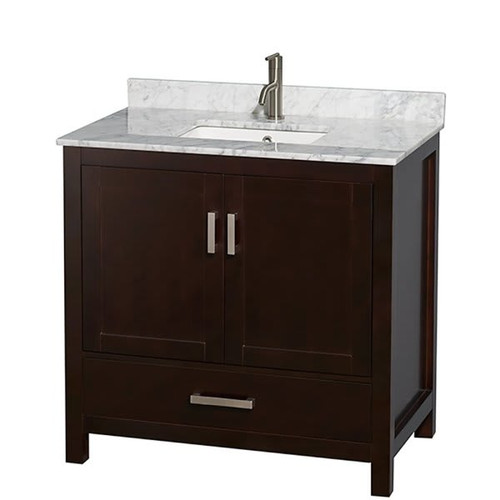 Wyndham Sheffield Espresso Single Bathroom Vanity 36" With Square Sink