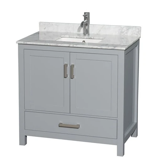 Wyndham Sheffield Gray Single Bathroom Vanity 36" With Countertop & Square Sink