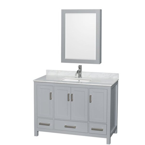 Wyndham Sheffield Gray Single Bathroom Vanity 48" With Medicine Cabinet