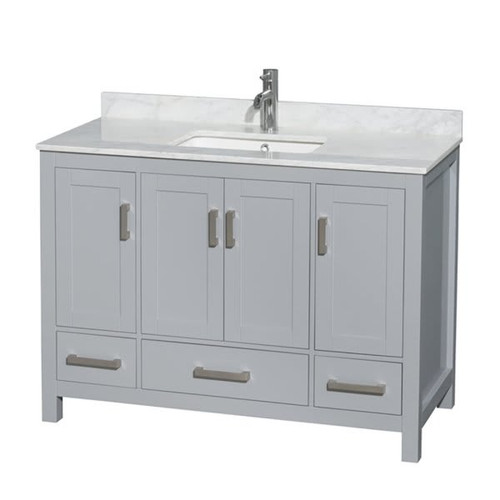Wyndham Sheffield Gray Single Bathroom Vanity48" With Square Sink And No Mirror