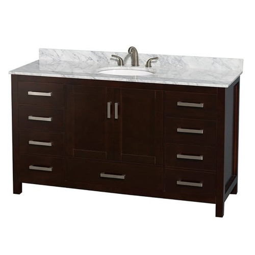 Wyndham Collection Sheffield 60 In. Single Bathroom Vanity W/ Sink (Espresso)