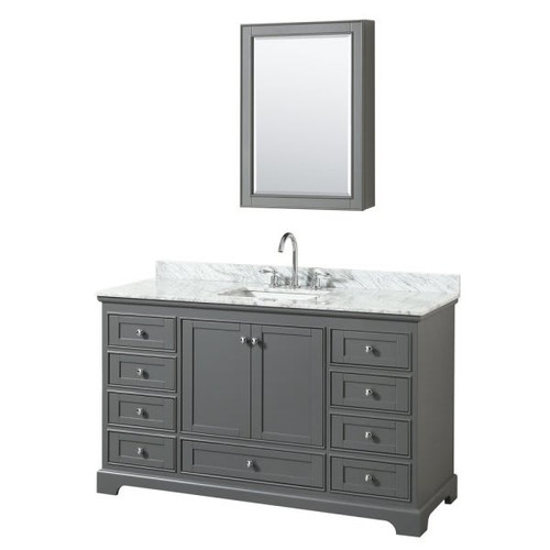Wyndham Deborah Dark Gray Single Bath Vanity  With Top And Medicine Cabinet (Mirror Included)