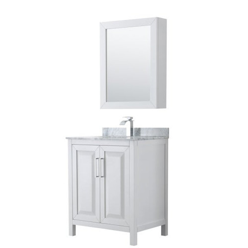 Wyndham Daria White Single Bath Vanity 30" With Countertop & Square Sink