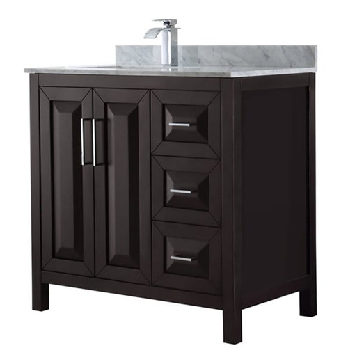 Wyndham Daria Dark Espresso Single Bath Vanity 36" Without Mirror