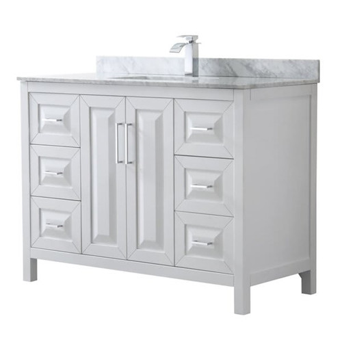 Wyndham Daria White Single Bath Vanity 48" With Countertop & Square Sink