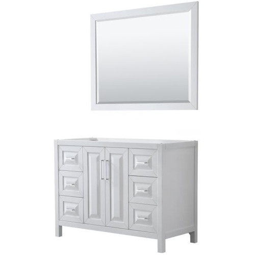 Wyndham Daria White Single Bath Vanity 48" With 46" Mirror