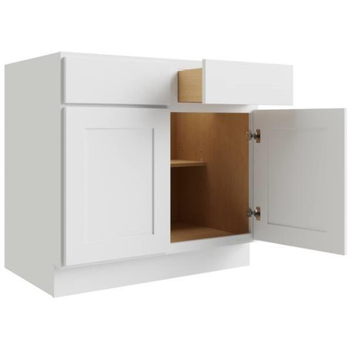 CNC CABINETRY 30" W 2 Drawer 2 Door Base Cabinet, Luxor White