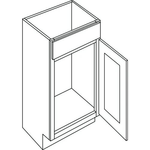 CNC CABINETRY 18" W 1 Door Vanity Sink Base Cabinet, Country Oak