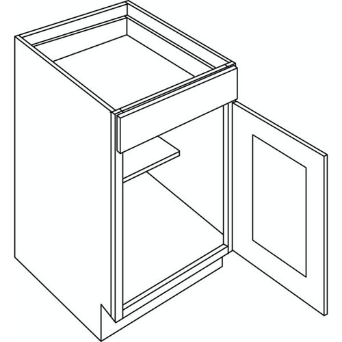 CNC CABINETRY 12" W 1 Door Base Cabinet (R), Country Oak