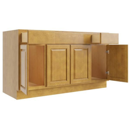 CNC CABINETRY Country Oak Sink Base Cabinet 60w X 34.5h