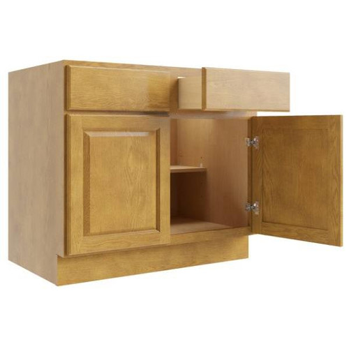 CNC CABINETRY Country Oak Sink Base Cabinet 42w X 34.5h