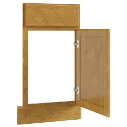 CNC CABINETRY 32 X 34.5 In. Country Oak Right Diagonal Corner Sink Base Cabinet (Light Honey)