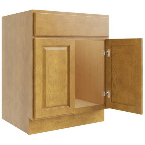 CNC CABINETRY Country Oak Sink Base Cabinet 27w X 34.5h