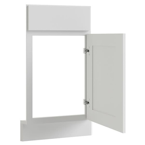 CNC CABINETRY 16 X 30 In. Luxor Right Diagonal Corner Sink Front (White)