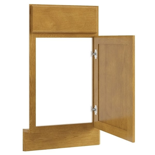 CNC CABINETRY 16 X 30 In. Country Oak Left Diagonal Corner Sink Front (Light Honey)