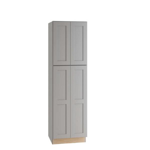 Express Shaker Veiled Gray Plywood Assembled 24 In. X 84 In. X 24 In. Utility Pantry Kitchen Cabinet With Soft Close