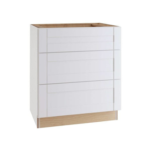 Express Shaker 24 In W X 24 In D X 34.5 In H Assembled Plywood Drawer Base Kitchen Cabinet In Vesper White