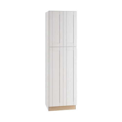 Express Shaker Vesper White Plywood Assembled 24 In. X 84 In. X 24 In. Utility Pantry Kitchen Cabinet With Soft Close