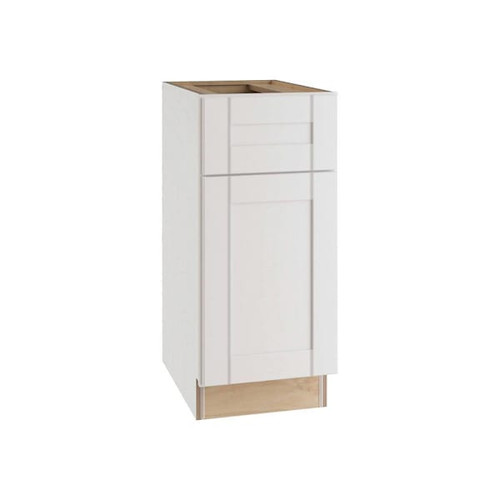 Express Shaker 15 In W X 24 In D X 34.5 In H Assembled Plywood Base Kitchen Cabinet In Vesper White With Drawer Left