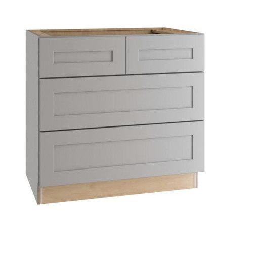 Express Shaker Veiled Gray Plywood Assembled Base Drawer Kitchen Cabinet 36 In.w X 24 In. D X 34.5 In. H With Soft Close