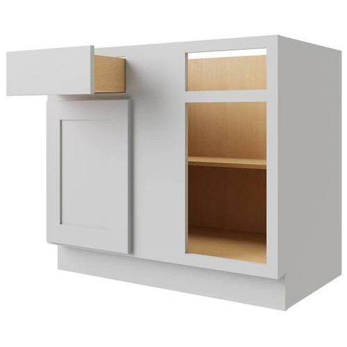 CNC CABINETRY Luxor 45" Blind Base Cabinet, Right Hinge, Shaker Misty Grey