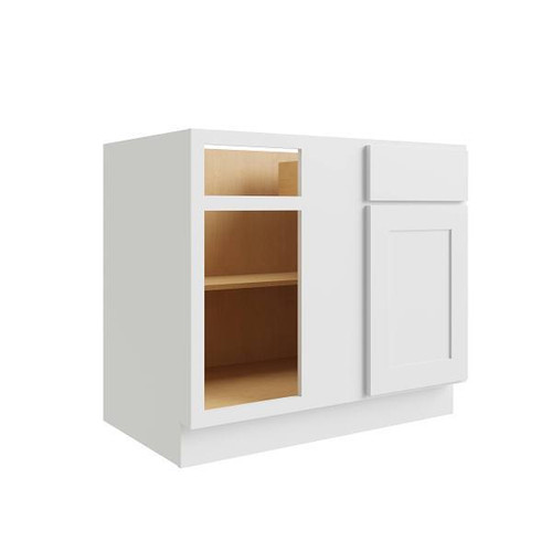 CNC CABINETRY Luxor 36" Blind Base Cabinet, Ada, Left Hinge, Shaker White