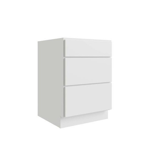 CNC CABINETRY Luxor 12" 3-Drawer Base Cabinet, Ada Height, Shaker White