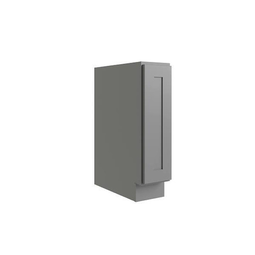 CNC CABINETRY Luxor 1-Door Base Cabinet, Full Height, Left, 9" Shaker Misty Grey