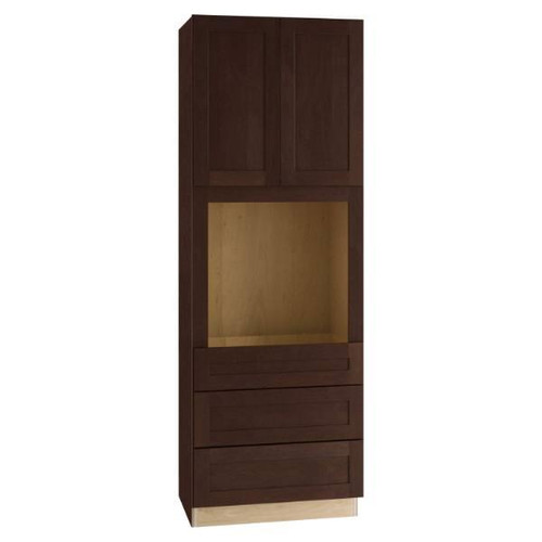 Newport 33 In. W X 24 In. D X 90 In. H Assembled Plywood Double Oven Kitchen Cabinet In Manganite With Soft Close