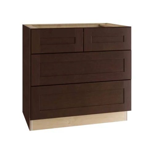 Newport 36 In. W X 24 In. D X 34.5 In. H Assembled Plywood Drawer Base Kitchen Cabinet In Manganite With Soft Close