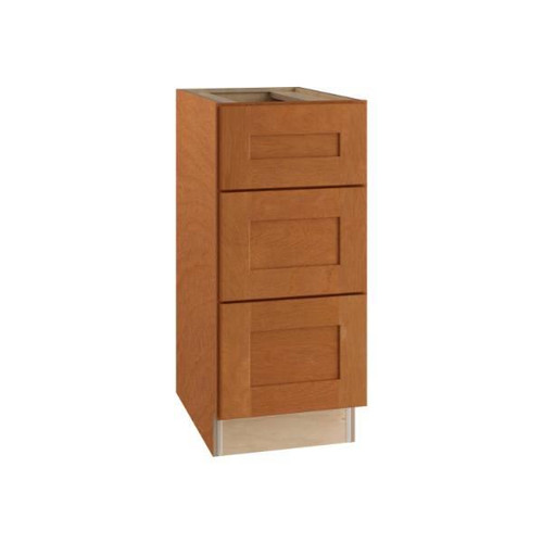 Newport 15 In. W X 24 In. D X 34.5 In. H Assembled Plywood Drawer Base Kitchen Cabinet In Cinnamon With Soft Close