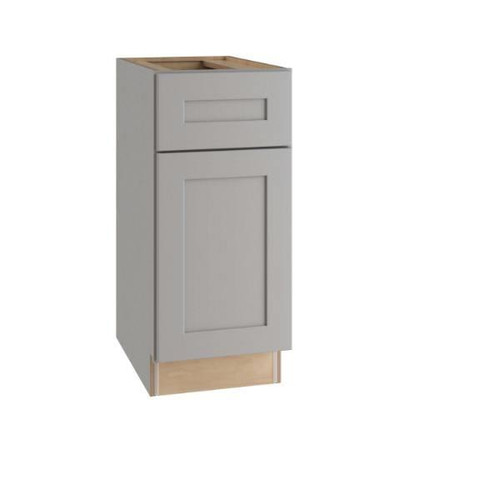 Newport 15 In. W X 24 In. D X 34.5 In. H Assembled Plywood Base Kitchen Cabinet In Pearl Gray With Soft Close LH