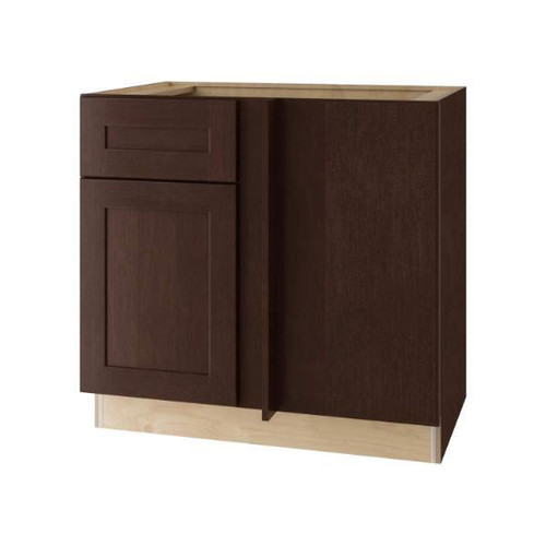 Newport 36 In. W X 24 In. D X 34.5 In. H Assembled Plywood Blind Base Kitchen Cabinet In Manganite With Soft Close RH
