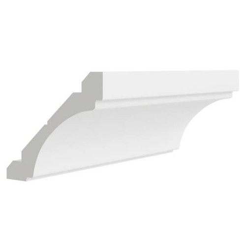CNC CABINETRY Luxor White Royal Crown Molding, Coved 1w X 3.5h
